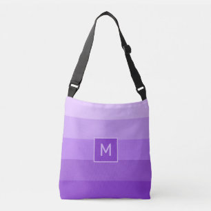 Lilac Stripes custom monogram Crossbody Bag