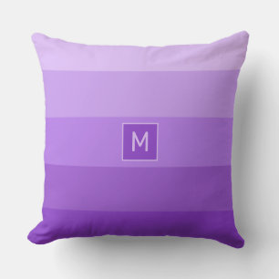 Lilac Stripes custom monogram Cushion