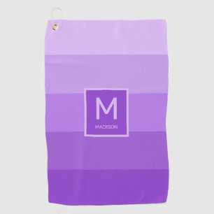 Lilac Stripes custom monogram Golf Towel