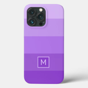 Lilac Stripes custom monogram phone cases