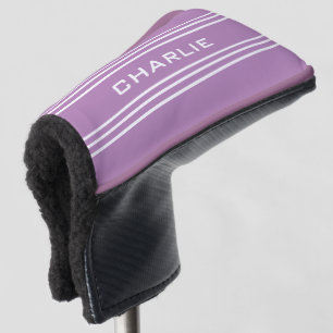 Lilac Stripes custom monogram putter cover