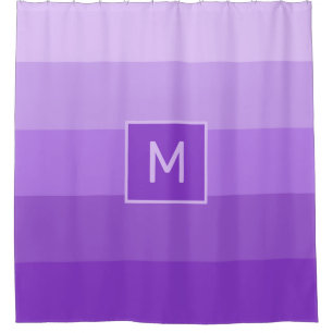 Lilac Stripes custom monogram Shower Curtain