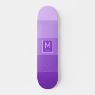 Lilac Stripes custom monogram Skateboard
