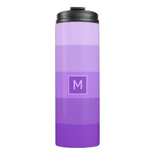 Lilac Stripes custom monogram Thermal Tumbler