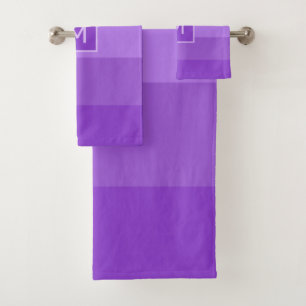 Lilac Stripes custom monogram towel set