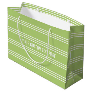 Lilac Stripes custom text gift bag