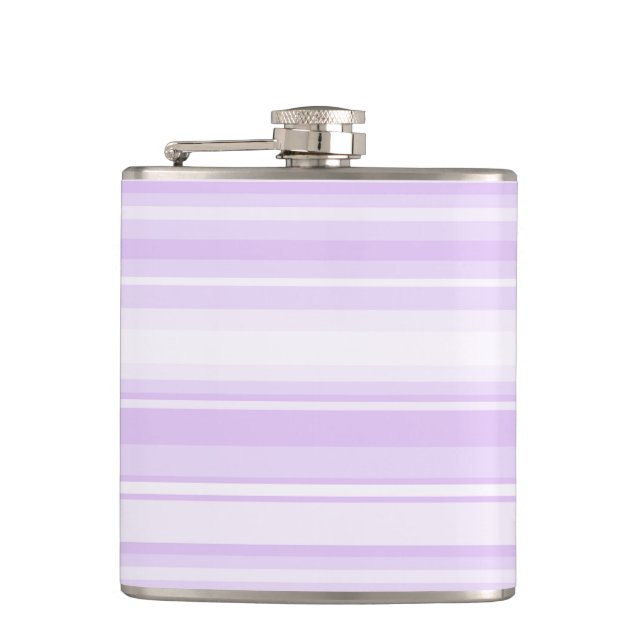Lilac stripes hip flask (Front)