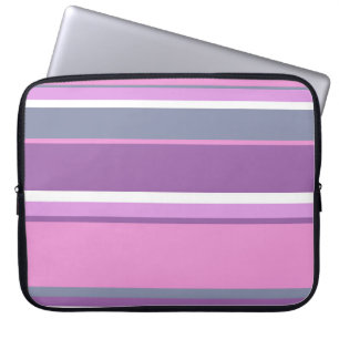 Lilac stripes laptop sleeve