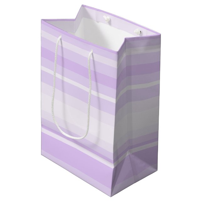 Lilac stripes medium gift bag (Front Angled)