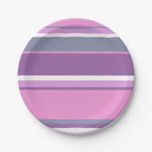 Lilac stripes paper plate