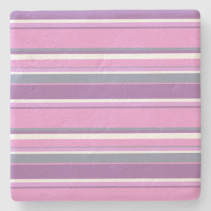 Lilac stripes stone coaster