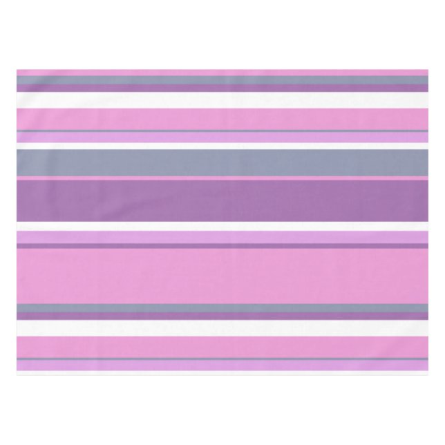 Lilac stripes tablecloth (Front (Horizontal))