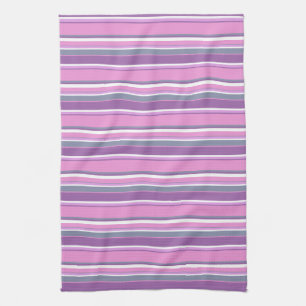 Lilac stripes tea towel