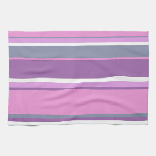 Lilac stripes tea towel