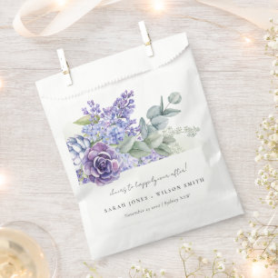 Lilac Succulent Eucalyptus Botanical Bunch Wedding Favour Bag