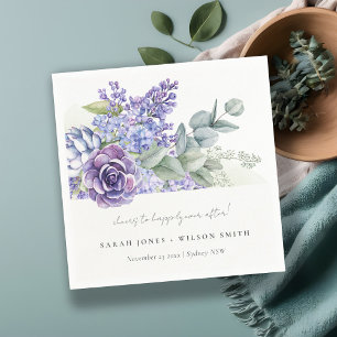 Lilac Succulent Eucalyptus Botanical Bunch Wedding Napkin