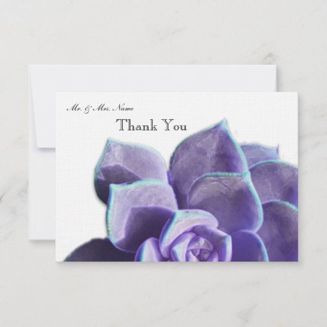 Lilac Succulent Thank You Card (Front)