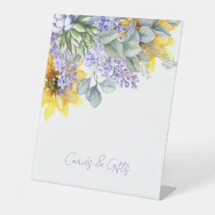 Lilac & Sunflower Shower Cards & Gifts  Pedestal Sign