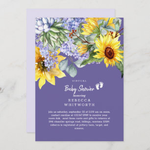 Lilac & Sunflower Virtual Baby Invitation