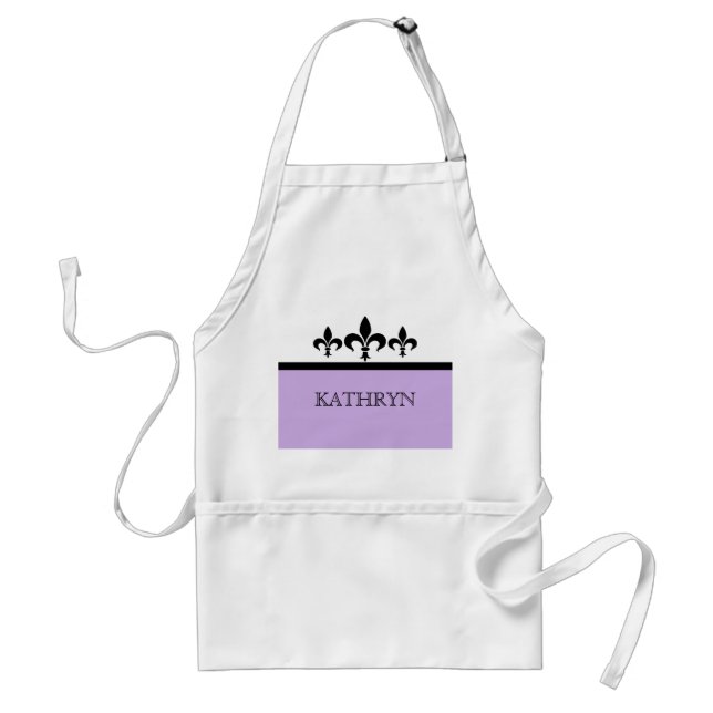 Lilac Swanky Fleur De Lis Apron (Front)