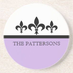 Lilac Swanky Fleur De Lis Coaster