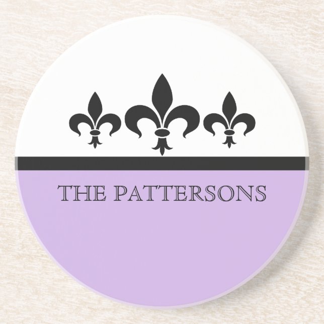 Lilac Swanky Fleur De Lis Coaster (Front)
