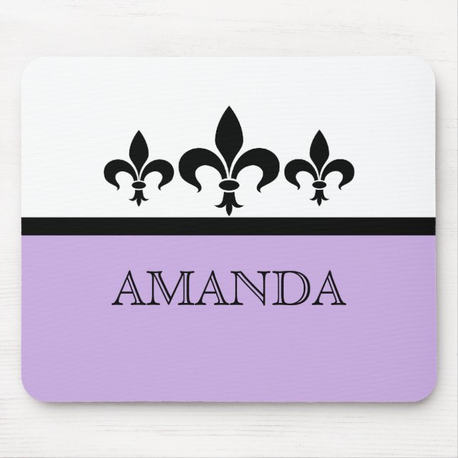 Lilac Swanky Fleur De Lis Mousepad (Front)