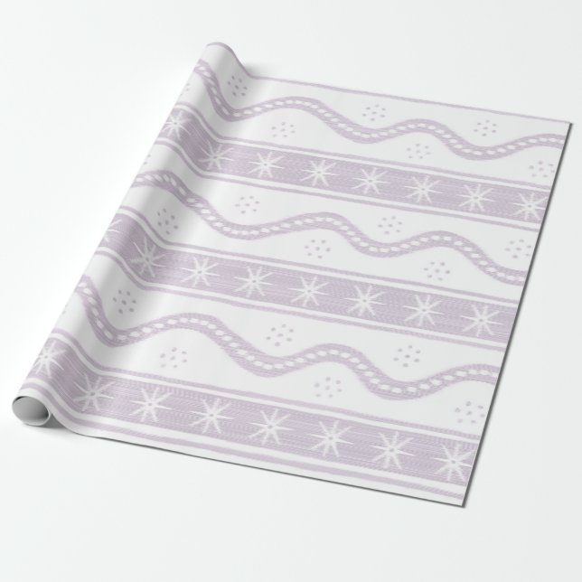 Lilac Swirlstripes Wrapping Paper (Unrolled)