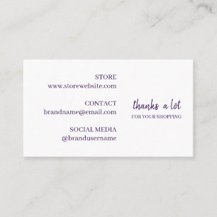 Lilac Thank You Order Insert Card