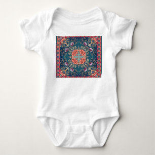 Lilac tulip flowers, ornamental floral frame. baby bodysuit