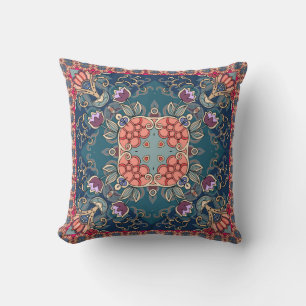 Lilac tulip flowers, ornamental floral frame. cushion