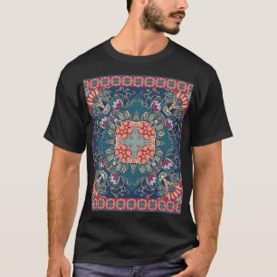 Lilac tulip flowers, ornamental floral frame. T-Shirt