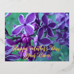Lilac variety of colours foil holiday postcard