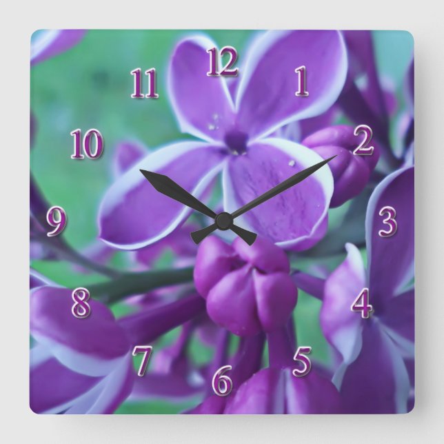 Lilac variety of colours  square wall clock (Front)