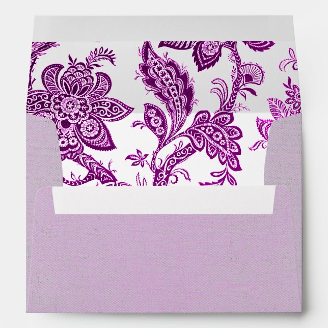 Lilac Vintage Linen Vintage Floral Wallpaper Envelopes (Back (Bottom))