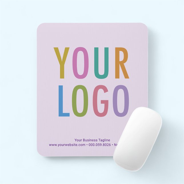 Lilac Violet Purple Mouse Pad Custom Logo Non Slip (MISOOK Light Purple Mousepad with Logo)