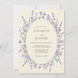 Lilac Violet Wreath Wedding Invitation