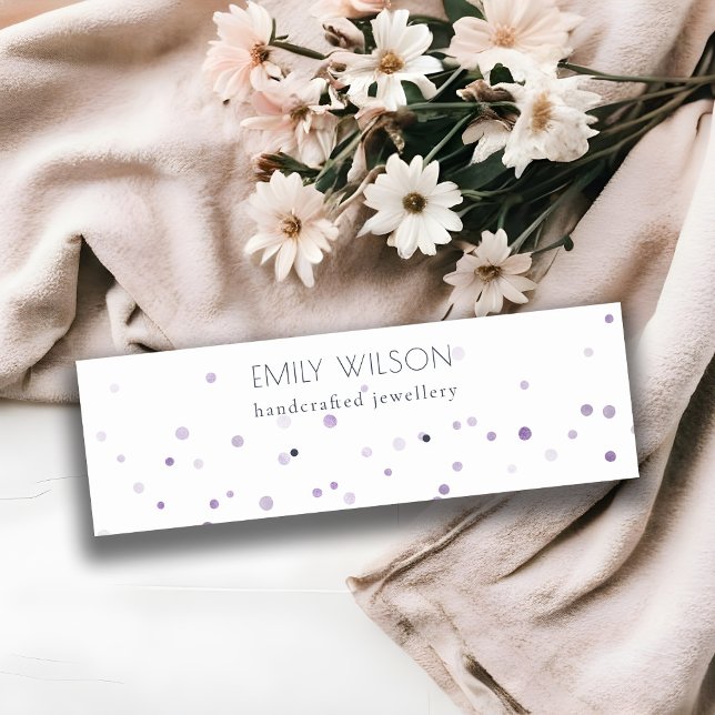 Lilac Watercolor Confetti Stud Earring Display Mini Business Card (Creator Uploaded)