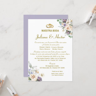 Lilac Watercolor Floral Wedding Invitation
