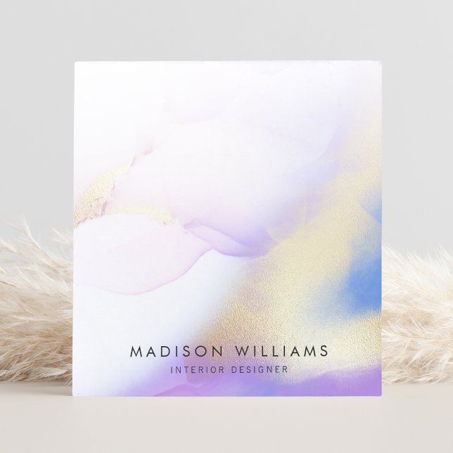 Lilac Watercolor Gold Abstract Personalised Name Notepad (This notepad has a lovely lilac watercolor design with gold accents and your name on it.)