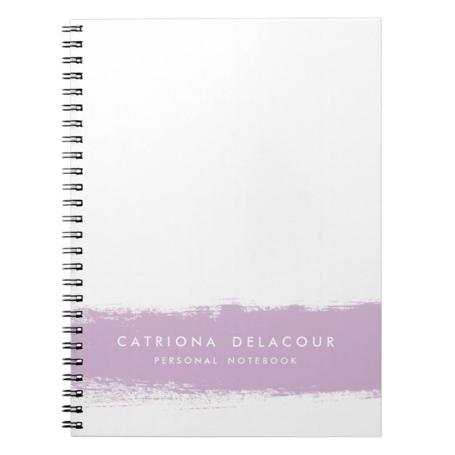 Lilac Watercolor Splash Personalised Notebook (Front)