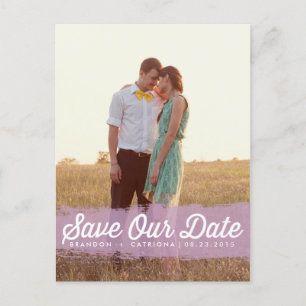 LILAC WATERCOLOR SPLASH   SAVE THE DATE POSTCARD