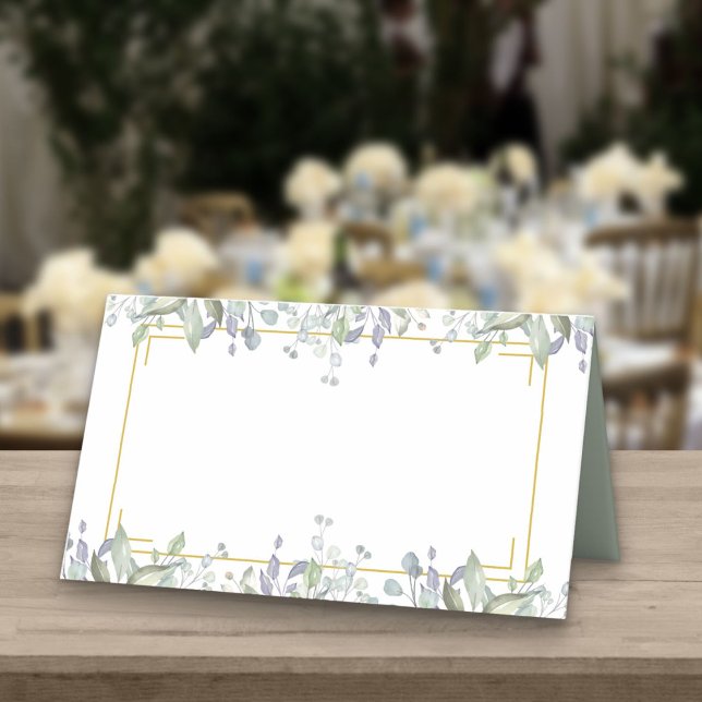 Lilac Watercolour Greenery Floral Wedding Place Card (Creator Uploaded)