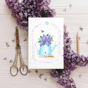 Lilac Wateringcan Inspirational Postcard
