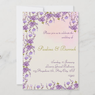 lilac wedding invitation
