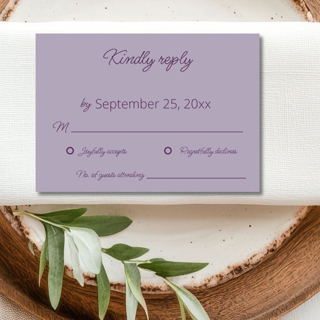 Lilac Wedding RSVP Card  (Creator Uploaded)