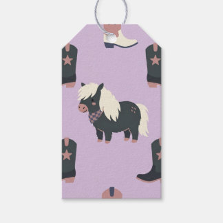 Lilac Western Cowgirl Pony Gift Tags