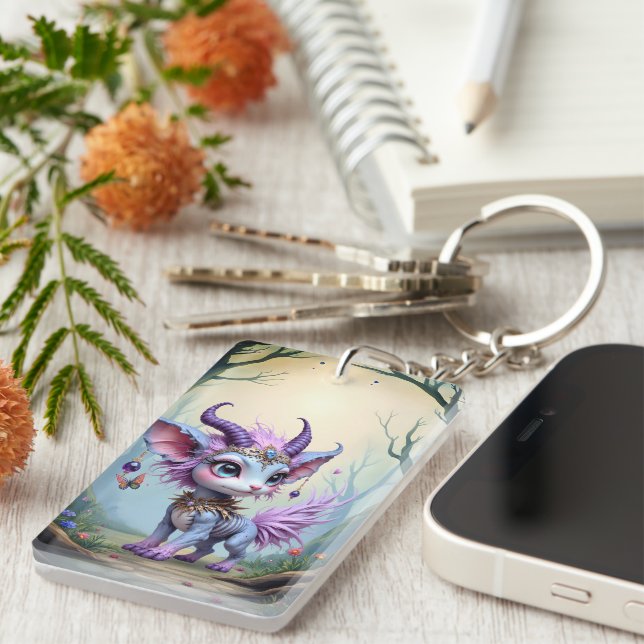 Lilac Whisper – Enchanted Forest Guardian.  Key Ring (Front Right)