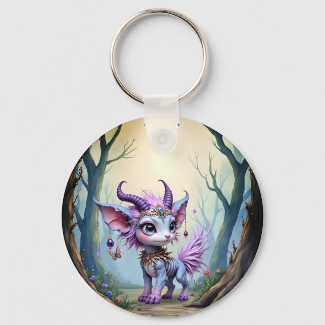 Lilac Whisper – Enchanted Forest Guardian.  Key Ring (Front)