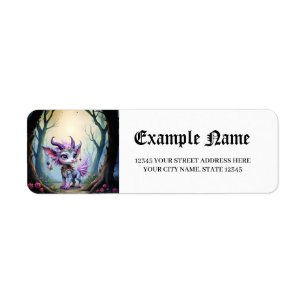 Lilac Whisper – Enchanted Forest Guardian.  Return Address Label